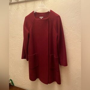 Cos. Cranberry Wool Coat. Size 44.